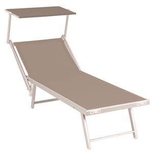 LETTINO POOL CM.186X61X40H C/PARASOLE BEIGE